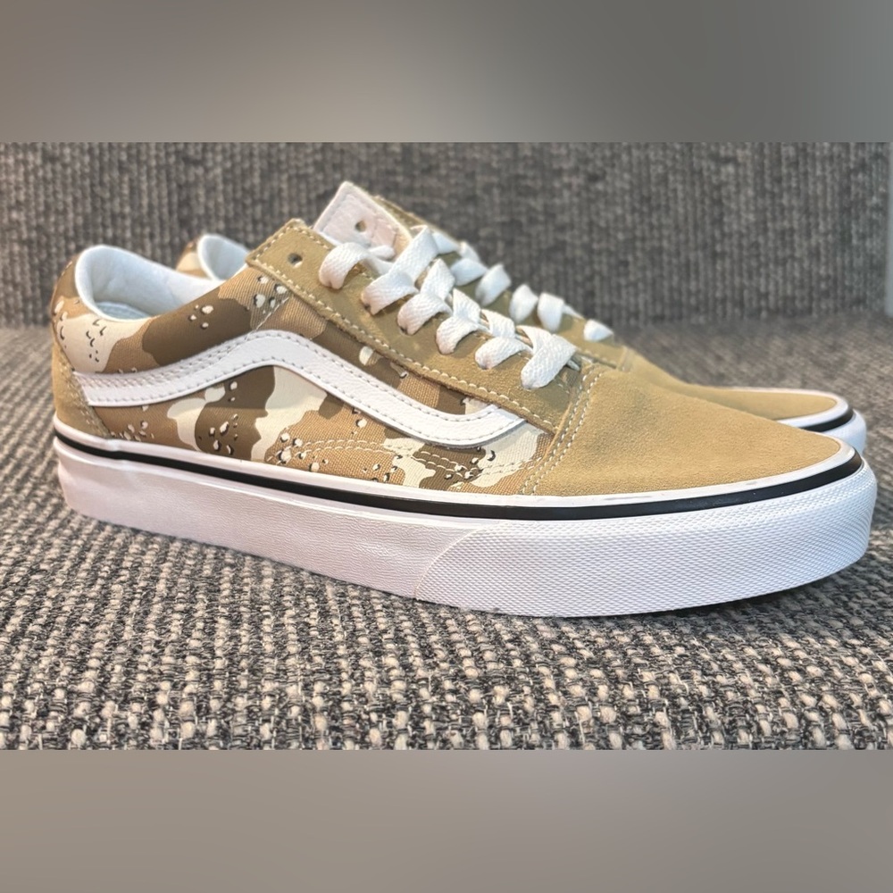 Vans Old Skool Skate Shoe Canvas Suede Sneaker Desert Camo Men’s 6/Women’s 7.5